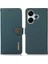 Khazneh Xiaomi Redmi 13 5g/13 4g Kılıf Hakiki Inek Deri Cüzdan Telefon Kapağı-Yeşil (Yurt Dışından) 1
