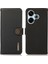 Khazneh Xiaomi Redmi 13 5g/13 4g Kılıf Hakiki Inek Deri Cüzdan Telefon Kapağı-Siyah (Yurt Dışından) 1
