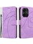 Xiaomi Redmi 13 5g/13 4g Kılıf Deri Folyo Çevirmeli Telefon Kapağı Kavisli Çizgi Baskılı-Açık Mor (Yurt Dışından) 1