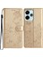Xiaomi Redmi 13 5g/13 4g Telefon Kılıfı Için Çiçek Baskı Deri Cüzdan Kapak-Altın (Yurt Dışından) 1
