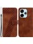 Xiaomi Redmi 13 5g/13 4g Kılıf 7 Şekilli Desenli Deri Koruma Telefon Kapağı-Kahverengi (Yurt Dışından) 1