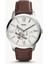 Fossil ME1123 Kahverengi Hakiki Deri Silikon Kaplama Saat Kordonu Kayışı 46MM 5