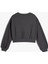 Oversize Sweatshirt Kelebek Baskılı Uzun Kollu Bisiklet Yaka Pamuklu 2