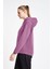 Kadın Fermuarlı Kapüşonlu Sweatshirt 24N-2126 4