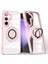 Samsung Galaxy S23 Fe Kılıf Manyetik Halka Tutucu Kickstand Pc+Tpu Telefon Kapağı-Pembe (Yurt Dışından) 1