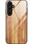 Samsung Galaxy S24 Fe Kılıf Tpu Çerçeve Temperli Cam Arka Telefon Kapağı Ahşap Doku-Kahverengi (Yurt Dışından) 1