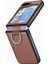 Samsung Galaxy Z Flip6 5g Kılıf Litchi Doku Halka Tutucu Deri + Pc Telefon Kapağı-Kahverengi (Yurt Dışından) 2