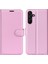 Samsung Galaxy M15 5g Kılıf Litchi Doku Deri Telefon Kapak Kart Yuvası Manyetik Toka-Pembe (Yurt Dışından) 1