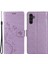 Samsung Galaxy M55 5g Kılıf Cüzdan Çiçek Pu Deri Telefon Kapağı-Açık Mor (Yurt Dışından) 1