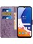 Samsung Galaxy M55 5g Kılıf Cüzdan Çiçek Pu Deri Telefon Kapağı-Açık Mor (Yurt Dışından) 4