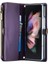 Caseme Samsung Galaxy Z Fold3 5g Kılıf Deri Telefon Çantası Stylus Yuvalı-Mor (Yurt Dışından) 3