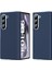 Samsung Galaxy Z Fold6 5g Kılıf Deri+Pc Telefon Kılıfı Menteşe Korumalı-Mavi (Yurt Dışından) 1