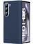 Samsung Galaxy Z Fold6 5g Kılıf Deri+Pc Telefon Kılıfı Menteşe Korumalı-Mavi (Yurt Dışından) 5