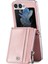 Samsung Galaxy Z Flip6 5g Kılıf Fermuarlı Kart Tutucu Uzun Askılı Deri Telefon Kılıfı-Pembe (Yurt Dışından) 2
