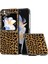 Samsung Galaxy Z Flip6 5g Kılıf Siyah Kenar Pu+Pc Leopar Desenli Telefon Kapağı-Altın (Yurt Dışından) 1