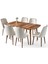 Milano Mdf Açılır Mutfak Masa 6 Lı Sandalyeli Takım 75x130cm 1