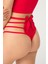 Kırmızı Transparan Lastik Detaylı Fiyonklu Kadın Bikini Külot 2