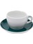 Verona Deniz Mavisi Çizgili Cappuccino Fincan ve Tabak Takımı - 180 ml 1