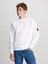 Erkek Badge Bisiklet Yaka Sweatshirt - Beyaz 1