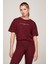 Kadın Ess Mini Corp Rahat Kesim T-Shirt - Bordo 1