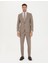Erkek Bej Çizgili Ekstra Slim Fit Yün Takım Elbise 50274534-VR011 1