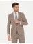 Erkek Bej Çizgili Ekstra Slim Fit Yün Takım Elbise 50274534-VR011 3