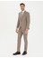 Erkek Bej Çizgili Ekstra Slim Fit Yün Takım Elbise 50274534-VR011 4