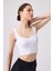 Cottonhill Premium - Kadın Beyaz Seamless Orta Boy Kare Yaka Crop Top Büstiyer 4