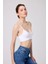 Cottonhill Premium - Kadın Beyaz Seamless Ip Askılı Crop Top Büstiyer 4