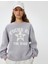 Oversize Bisiklet Yaka Sweatshirt Kolej Baskılı Şardonlu 1