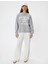Oversize Bisiklet Yaka Sweatshirt Kolej Baskılı Şardonlu 2