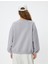Oversize Bisiklet Yaka Sweatshirt Kolej Baskılı Şardonlu 4