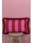 Kırmızı Püsküllü, Pembe-Kırmızı Şerit Desen, Dekoratif 30x50 Cm Dikdörtgen Kırlent Kılıfı 2