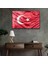 Kırmızı Dalgalı Türk Bayrağı Cam Tablo Red Wavy Turkish Flag Glass Painting 4