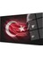 Atatürk Bayrak Atatürk Silüetli Gölgesiz Siyah Fonlu Cam Tablo 4mm Dayanıklı Temperli Cam Atatürk Flag Atatürk Silhouette Shadowless Black Background Glass Wall Art 2