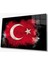 Siyah Fonlu Türk Bayrağı Ay Yıldız Cam Siyah Fon Black Background Turkish Flag Crescent And Star Glass Wall Art 1