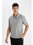%100 Pamuk Regular Fit Polo Yaka Basic Düz Kısa Kollu Tişört D4814AX24SM 3