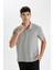 %100 Pamuk Regular Fit Polo Yaka Basic Düz Kısa Kollu Tişört D4814AX24SM 4