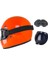 Motosiklet Retro Kask Harley Cafe Racer Vespa Modüler ve Anti Uv Gözlüklü Motor Kaskı Orange 1