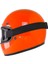 Motosiklet Retro Kask Harley Cafe Racer Vespa Modüler ve Anti Uv Gözlüklü Motor Kaskı Orange 4