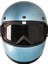 Motosiklet Retro Kask Harley Cafe Racer Vespa Modüler ve Anti Uv Gözlüklü Motor Kaskı Turkuaz 3