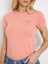 Kadın Küçük Üçgen Logolu T-Shirt-Pembe 3