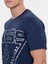 Erkek Guess Üçgen Desenli T-Shirt / Mavi 4