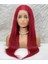 Gerçek Saç Ön Dantelli Tül Peruk / Düz / Kızıl 70/75cm 1
