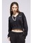 Phoenix Fleece Crop V Yaka Kadın Siyah Sweatshirt 1