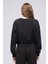 Phoenix Fleece Crop V Yaka Kadın Siyah Sweatshirt 2