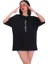 Unisex Oversize Baskılı Siyah Tişört 1