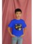 Erkek Çocuk Pamuk Space Baskılı Kısa Kol Tshirt 3