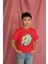Erkek Çocuk Pamuk Tenis Raket Baskılı Kısa Kol Tshirt 3