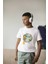 Erkek Çocuk Pamuk Zürafa Baskılı Kısa Kol Tshirt 1